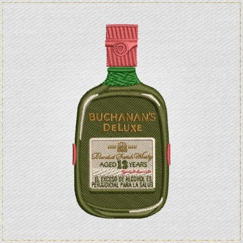 Diseño de bordado de botella Buchana Deluxe