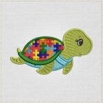 Cute Turtle Autism Embroidery Design