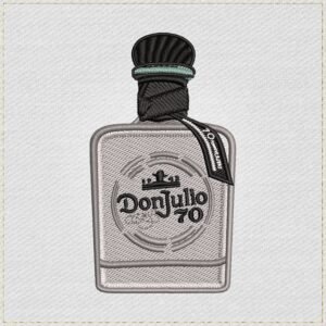 Diseño de bordado de botella Don Julio 70