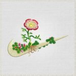 Diseño de bordado de Swoosh floral