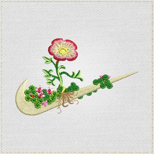 Diseño de bordado de Swoosh floral
