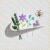 Diseño de bordado de Swoosh floral con abeja voladora