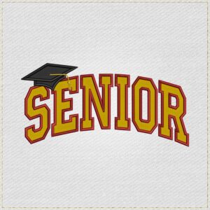 Diseño de bordado de graduación SENIOR con birrete