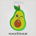 Cute Avocado Embroidery Design