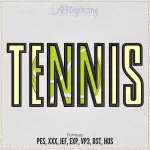 Tennis Word Ball Applique Embroidery Design