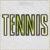 Diseño de bordado de palabra TENNIS y pelota en aplique