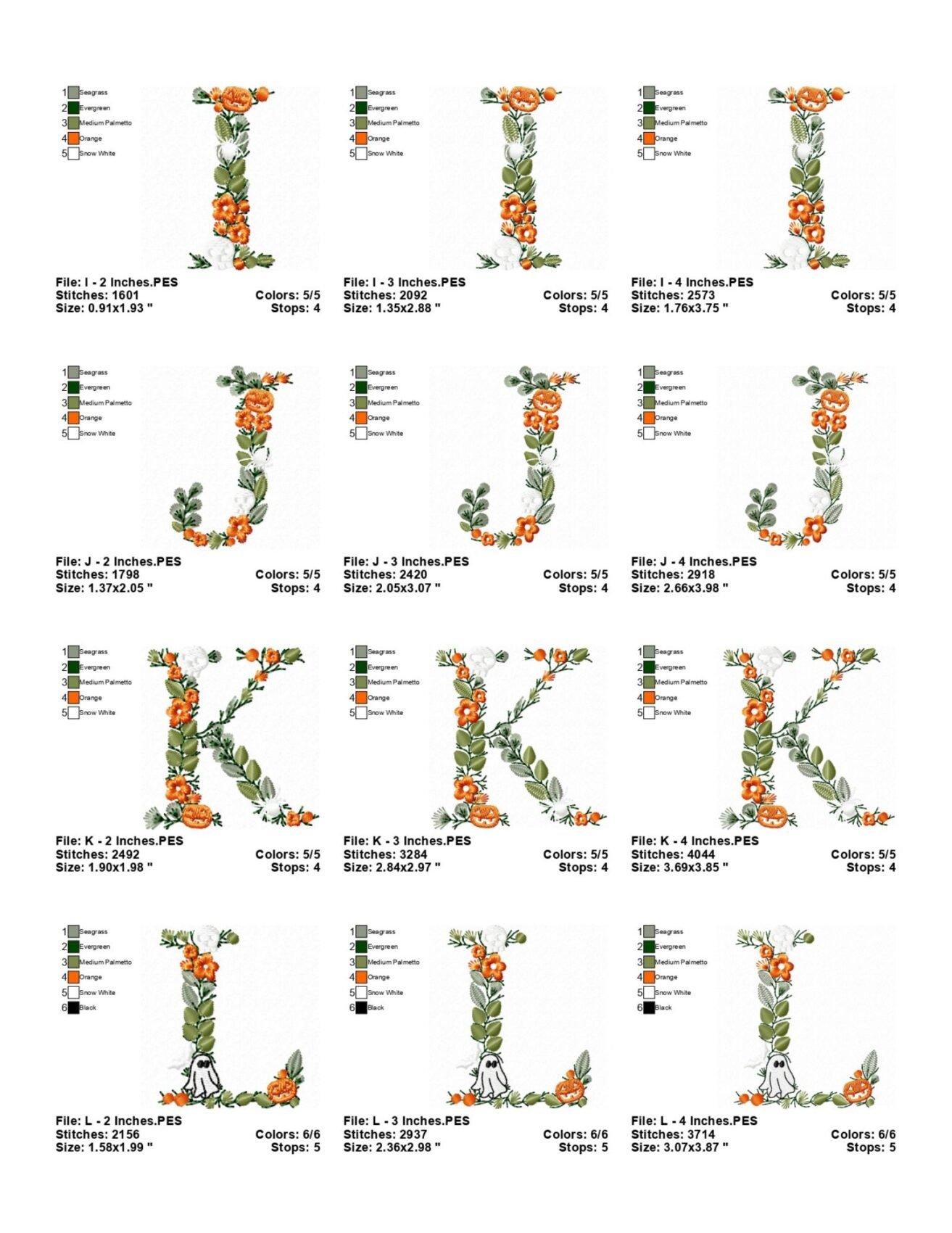 Floral Halloween Alphabet 03