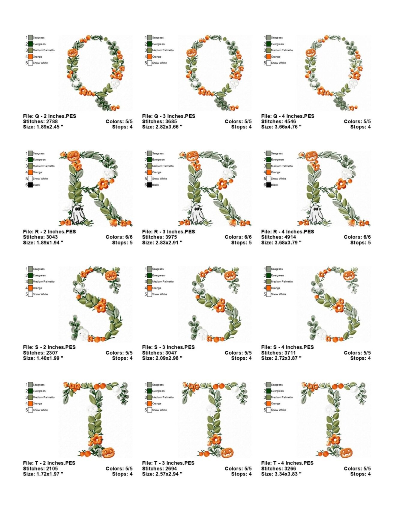 Floral Halloween Alphabet 05