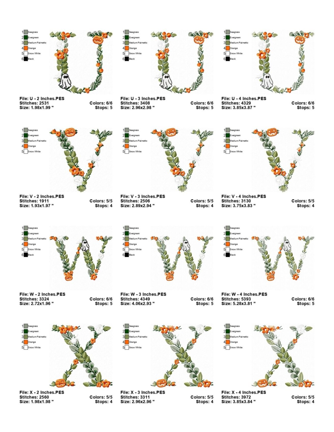 Floral Halloween Alphabet 06