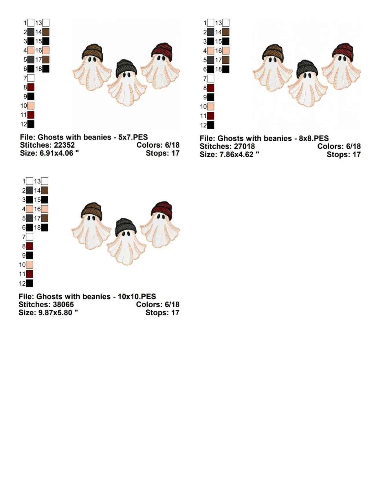 Ghosts with beanies detailed information
