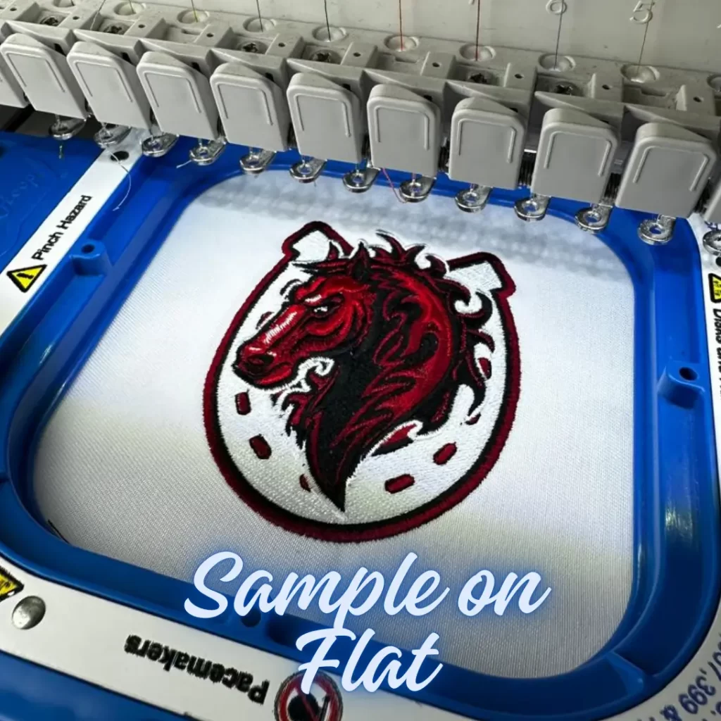Sample stitch on a flat piece
