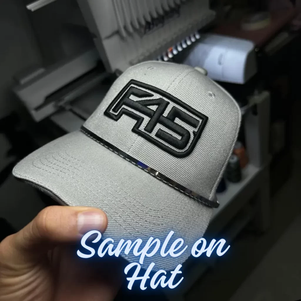 Sample stitch on a hat