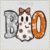 Diseño de bordado de lindo fantasma con lazo, BOO