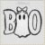 Diseño de bordado de lindo fantasma con lazo, BOO, foto 2