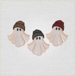 Diseño de bordado de fantasmas con gorros