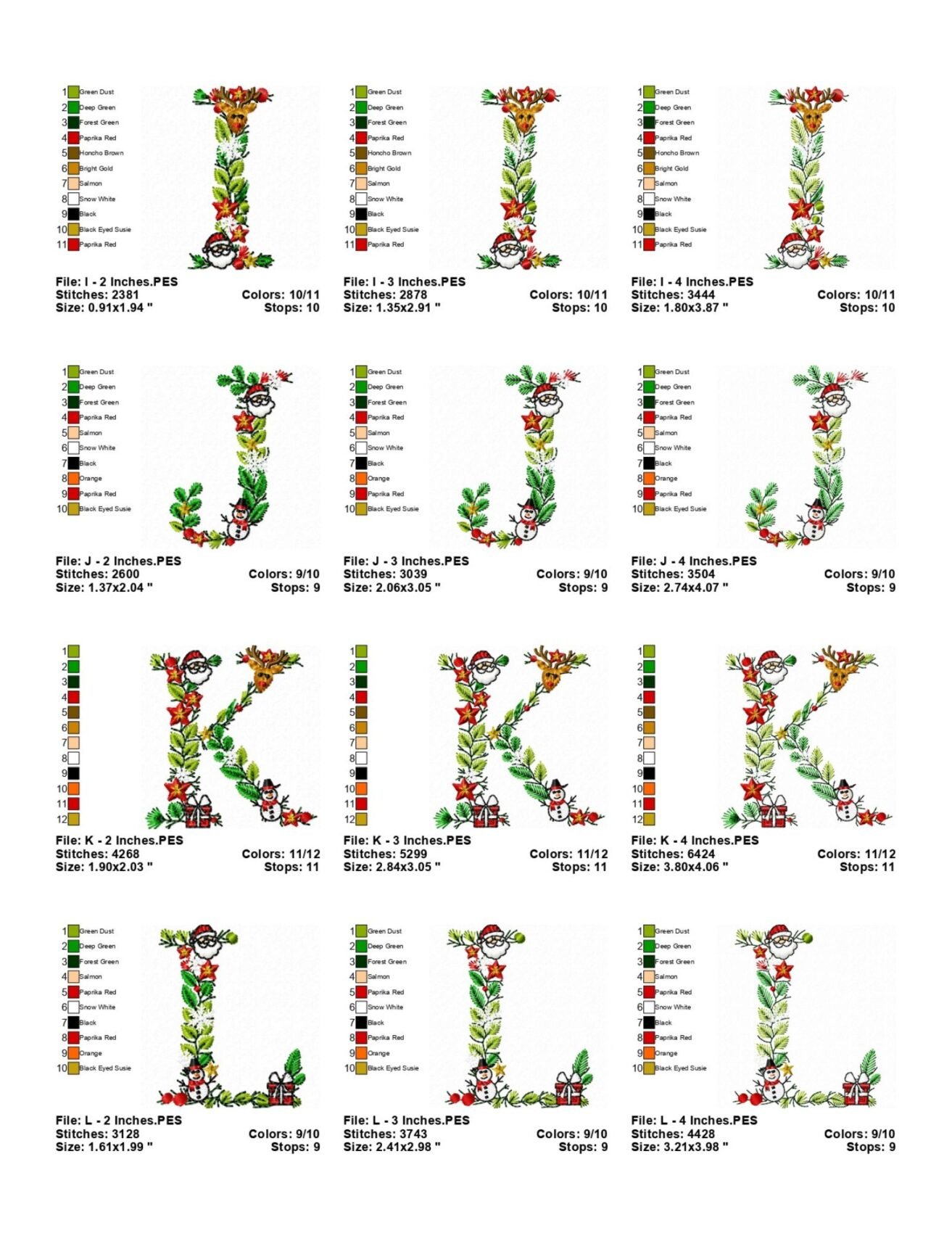 Floral Christmas Alphabet Info 03