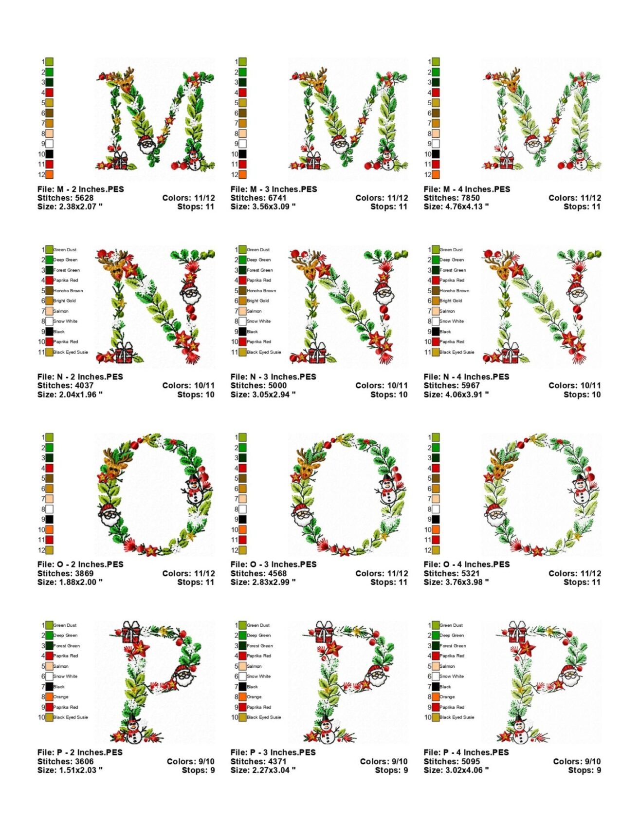 Floral Christmas Alphabet Info 04