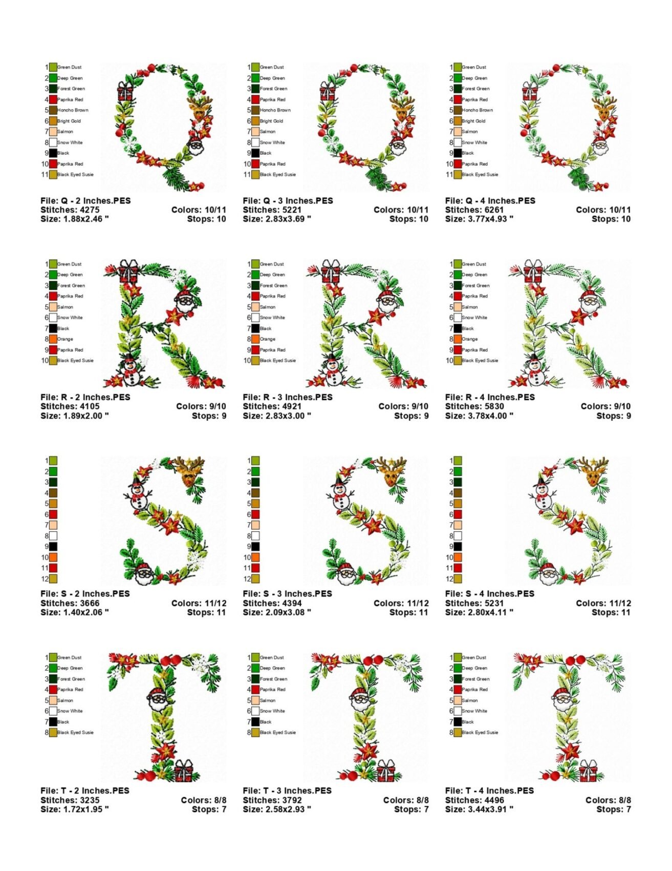 Floral Christmas Alphabet Info 05