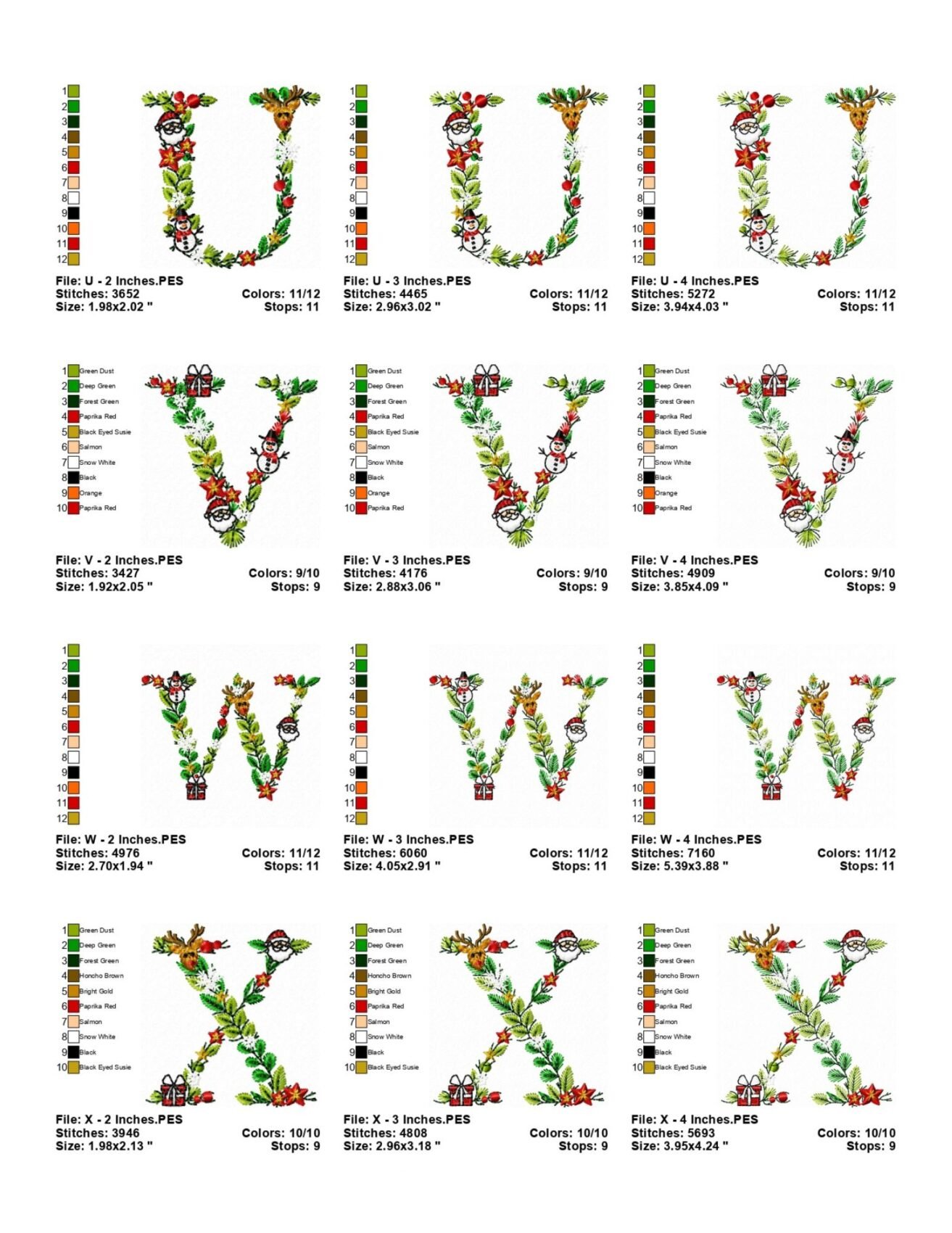 Floral Christmas Alphabet Info 06