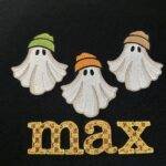 Customer photo, Ghosts With Beanies Embroidery Design