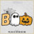 BOO Ghost Pumpkin Spider Web Embroidery Design 01