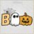 BOO Ghost Pumpkin Spider Web embroidery design