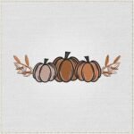 Floral Autumn Pumpkins Embroidery Design