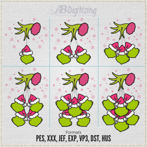 Grinch Hand Faces completed