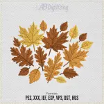 Autumn Leaves Cluster Embroidery Design