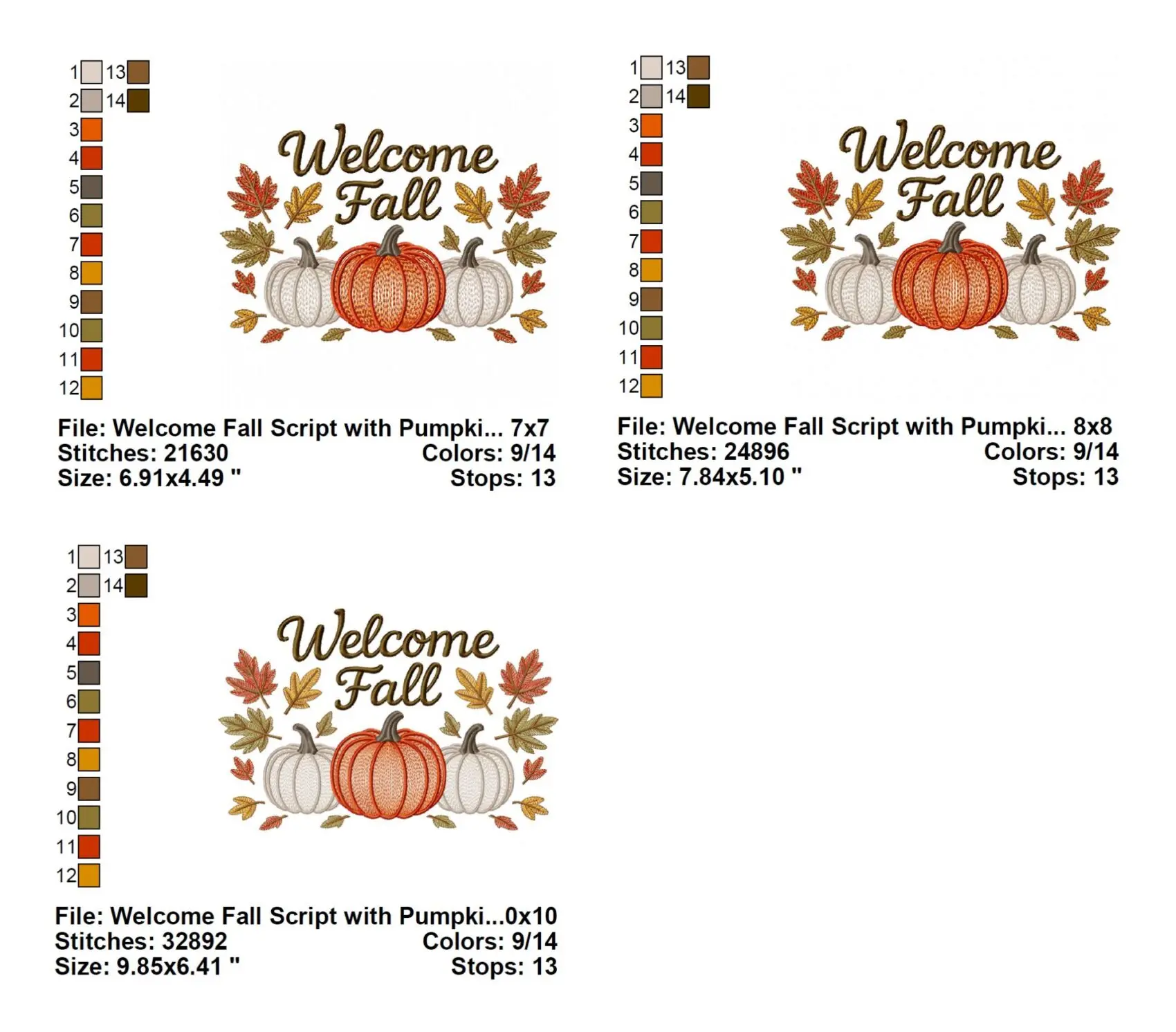Welcome Fall Script with Pumpkins INFO