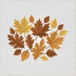 Diseño de bordado de racimo de hojas de otoño