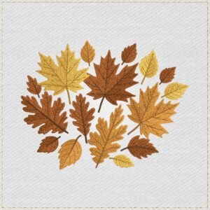 Diseño de bordado de racimo de hojas de otoño