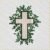 Diseño de bordado de cruz floral religiosa