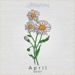 April Daisy Flower Embroidery Design