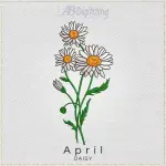 April Daisy Flower Embroidery Design