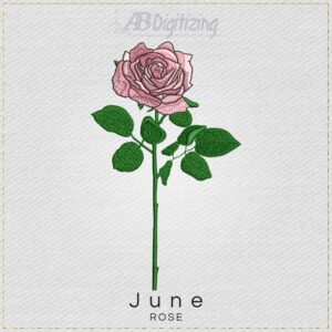 June Rose Flower Embroidery Design
