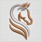 3D Equine Silhouette Embroidery Design