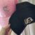 3D Equine Silhouette Embroidery Design on black and pink hat