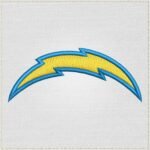 Chargers Bolt Hat Logo Embroidery Design