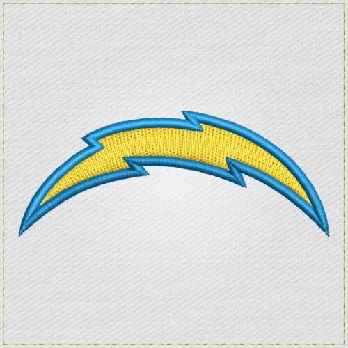 Chargers Bolt Hat Logo Embroidery Design