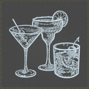 Cocktail Hour Sketch Embroidery Design
