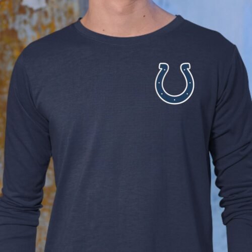 Indianapolis Colts Embroidery Design on navy blue hoodie