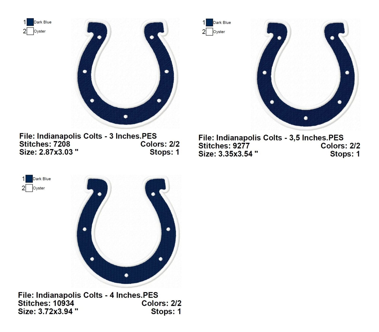 Indianapolis Colts Embroidery Design info