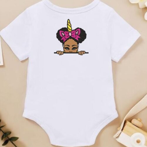 Magical Afro Puffs Unicorn Girl Embroidery Design