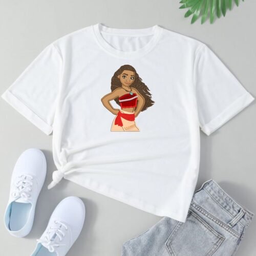 Moana Applique Embroidery Design mockup on shirt