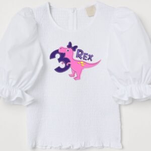 Cute Three-Rex Birthday Applique Embroidery Design mockup