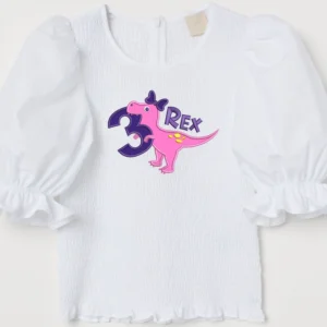 Cute Three-Rex Birthday Applique Embroidery Design mockup