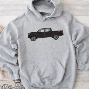 Toyota Tacoma TRD Pickup Truck Embroidery Design on grey hoodie