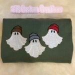 Customer photo, Ghosts With Beanies Embroidery Design