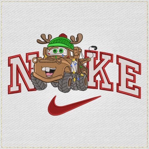 Christmas Tow Mater Nike Swoosh Embroidery Design